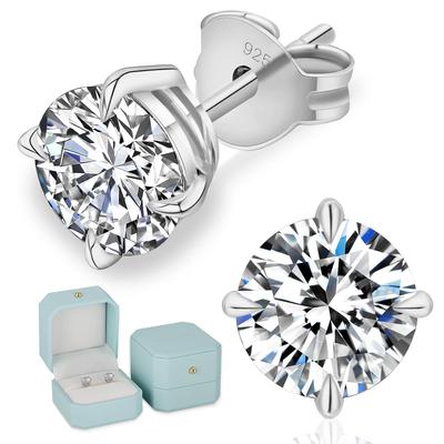 KRKCLIFE Single Earring Moissanite Women Suitable Both Ears 0.31.5ct GRA Certified S925 Silver Post Gold Unisex Simple Stud Earrings Comes Gift Box