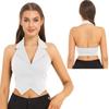 Women's Vests Halter Neck V-Neck Office Ladies Crop Tops Formal Elegant OL Waistcoat Suits Vest