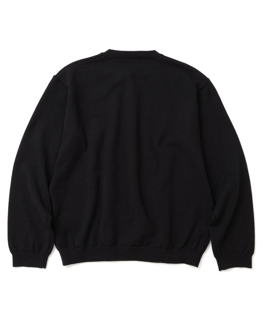 KNITTED Basic Essential Crop Round Knit Black