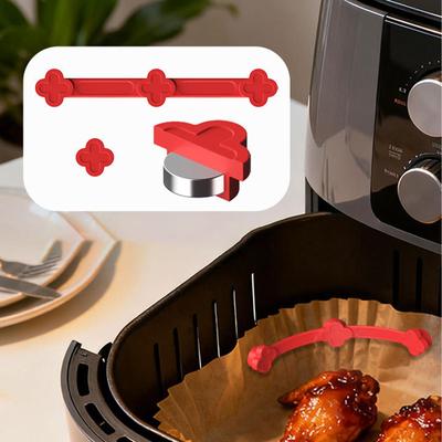 Support Magnétique en Silicone pour Friteuse à Air Boucle de Fixation Haute Température Réutilisable Panier en Fer pour Friteuse à Air Boucle de Fixation pour Papier Sulfurisé
