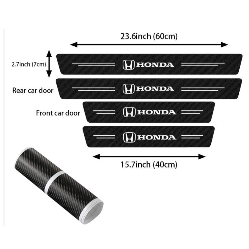 TR1-Car Door Sill Protector Trunk Bumper Threshold Sticker for Honda Accord CRV Jazz Pilot Civic HRV City Odyssey Crosstour URV CITY