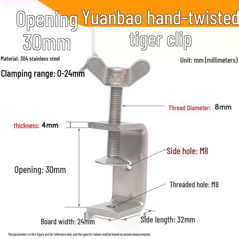 304 Stainless Steel U-Clamp Tiger Clamp with Hand-Tightened Eyebolt