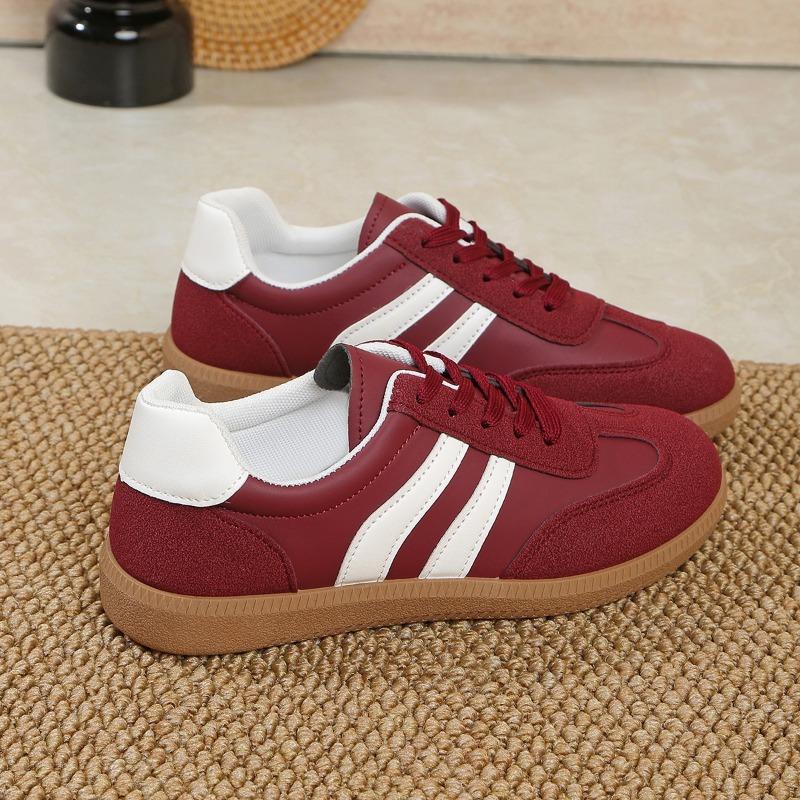 Fashion New Bright Red Inner Heightened German Training Shoes Women's 2025 New Spring and Autumn Casual Sports Sneakers