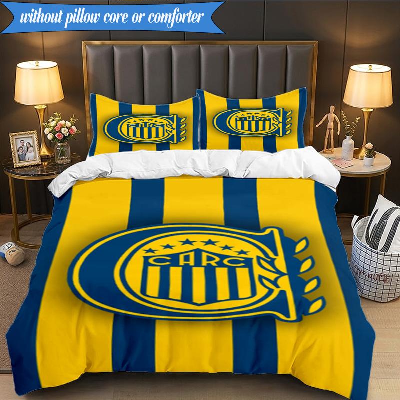Rosario Central Crest 3pcs Bedding,Including 1pc Duvet Cover And 2pcs Pillowcases Perfect for Christmas,Ideal for Bedroom, Dormitory