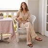 Women's Casual Velvet Two Piece Set with V-Neck Long Sleeve Pullover and Long Pants