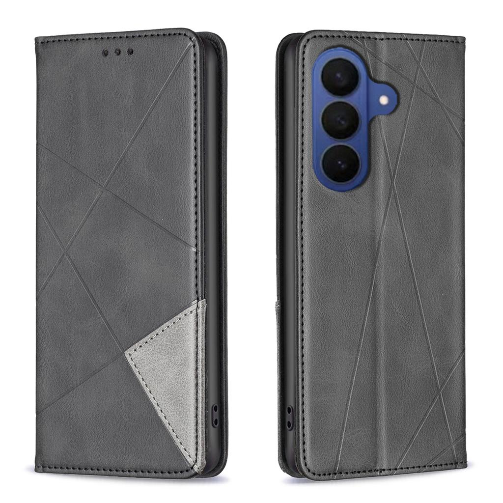 For Samsung Galaxy S26 Pro Case Card Slots Geometry Imprint Leather Phone Cover