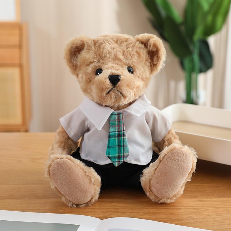 25cm Cute Cartoon Uniform Couple Bear Plush Toy Kawaii Suit Skirt Bear Stuffed Plush Animals Doll Pillow Birthday Gift For Kids