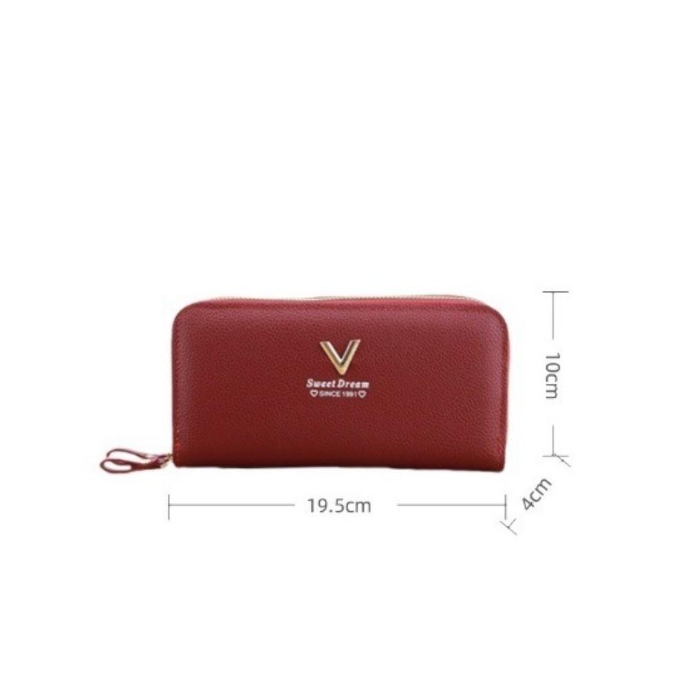 Fashion Double Zipper Long Wallet Large Capacity Multifunctional Card Holder PU Leather Purse Women