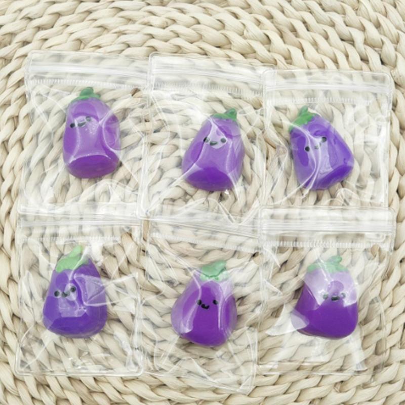 1 Piece Small Eggplant Squeeze Toys Funny Anti-Stress Stress Relief Prop For Kids Adults Gift