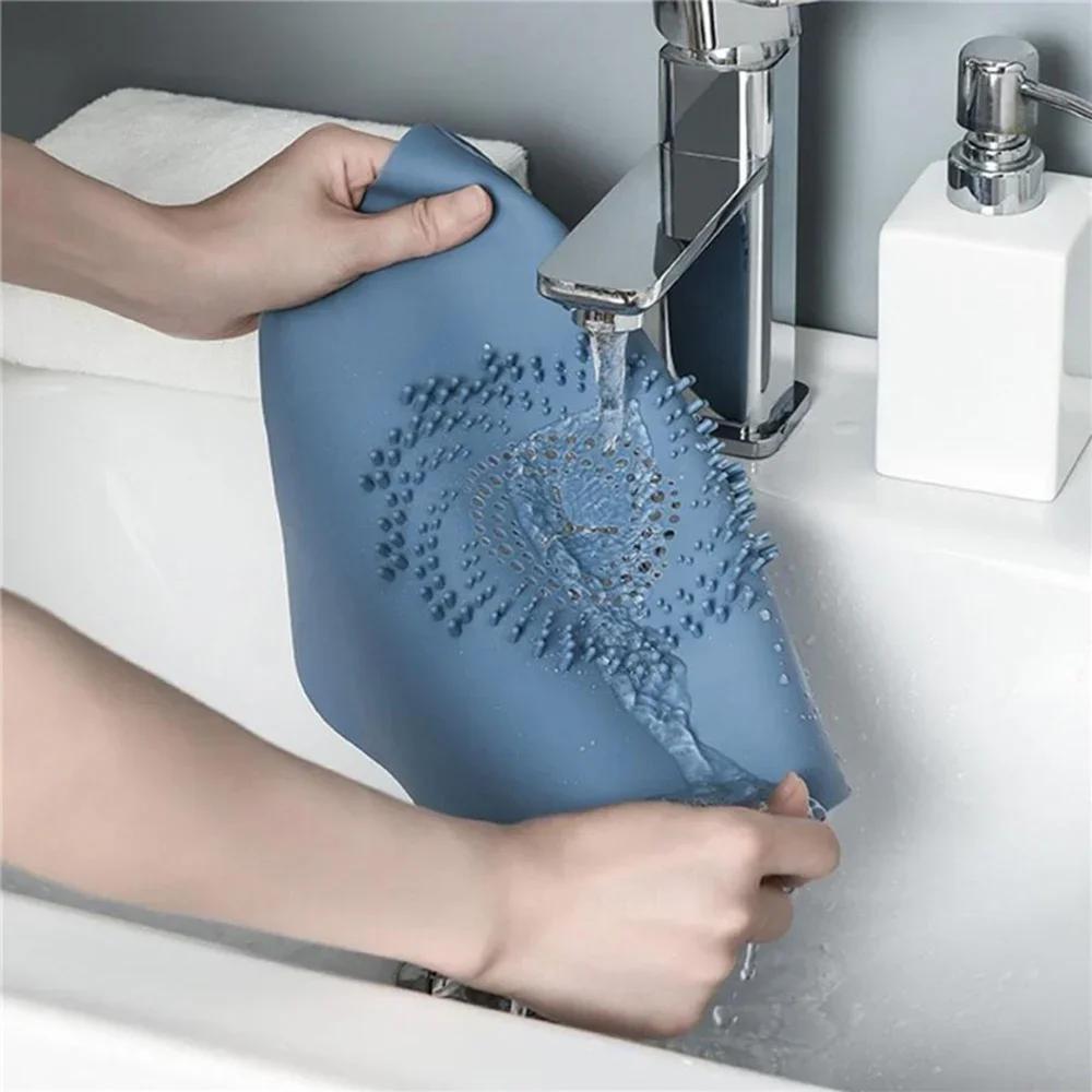 JJYY Silicone Hair Catcher Drain Cover Sink Filter Bathroom Kitchen Anti-Clogging Floor Drain Mat Shower Stopper Strainer Screen