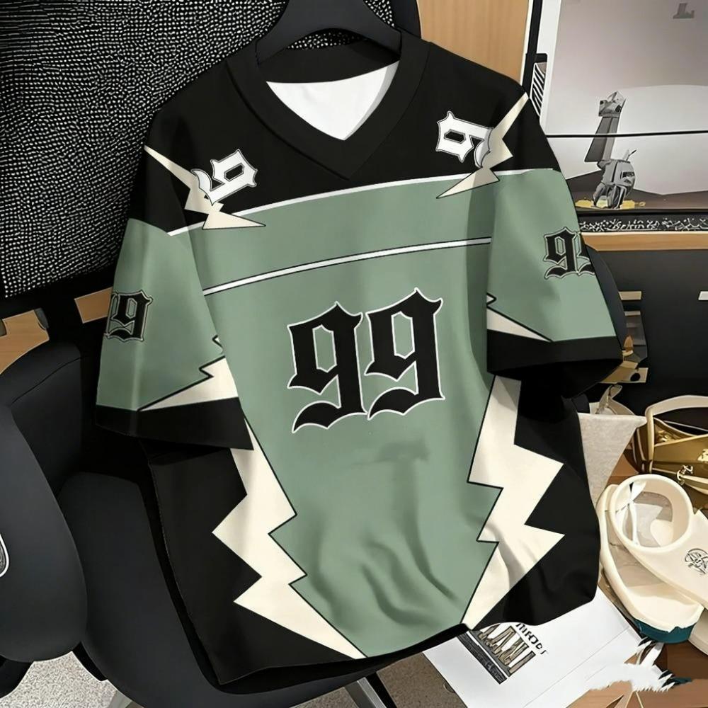 

Summer Fashion Number 99 3D Print Men s and Women s T-shirts Streetwear Casual Short Sleeve V-neck Clothing Outdoor Men s Tees Tops S