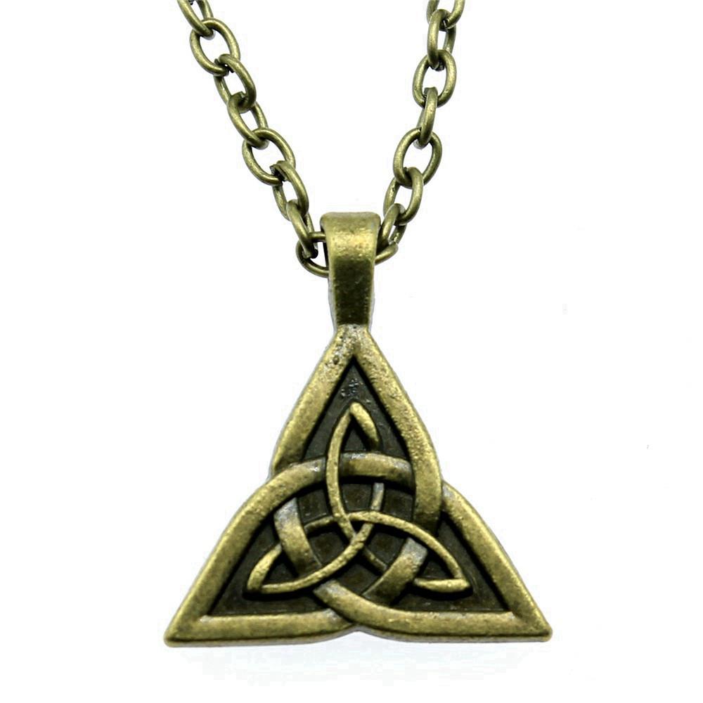 Witch Knot Pendant Necklace Wiccan Celtic Occult Protection Jewelry 45cm or 70cm long chain