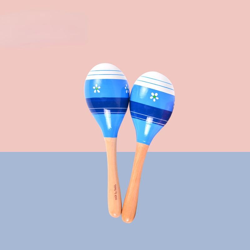 Baby Wooden Sand Hammer Bell Kindergarten Infant Early Education Music Percussion Instrument Grasping Training Sandball Toy