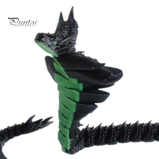 Flexible Joint Snake Toy Ornament, 3D Printing Poseable Figure with Movable Reptile Home Decor Joints Postures, Dark Themed Animal Desktop Collection