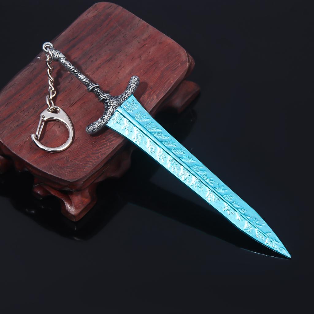 14cm Ring Dark Moon Greatswor Eldens Keychain Pendant Bloodhound's Fang Keyring Cosplay Fans Props Men Women Backpack Jewelry