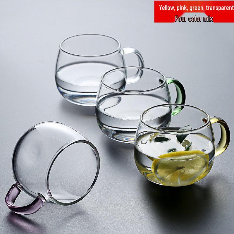 ZISIZ Heat-Resistant Glass Teacup with Handle