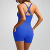 Women's Fashionable Solid Color Round Neck Tight Back Yoga Suit Yoga Jumpsuit