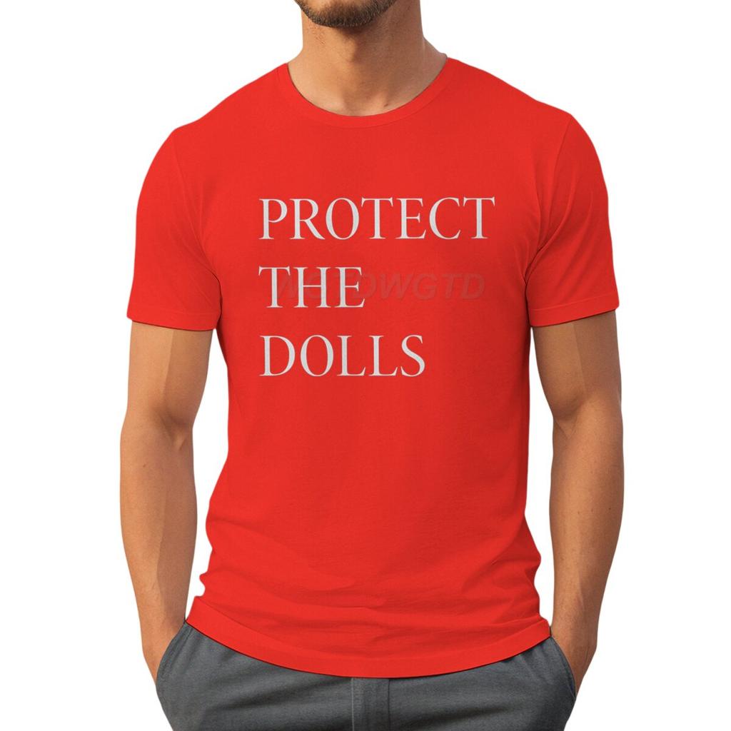 Hot Protect The Dolls Printed TShirts For Men Summer Short Sleeve Tee Shirts Round Neck T Shirt Casual Summer Men Clothes