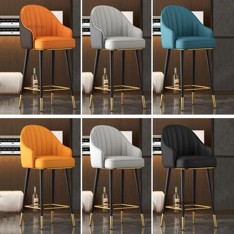 For Modern Minimalist Living Room High Bar Chairs Home Furniture Restaurant Bar Stool Hotel Swivel Backrest Armchair P L