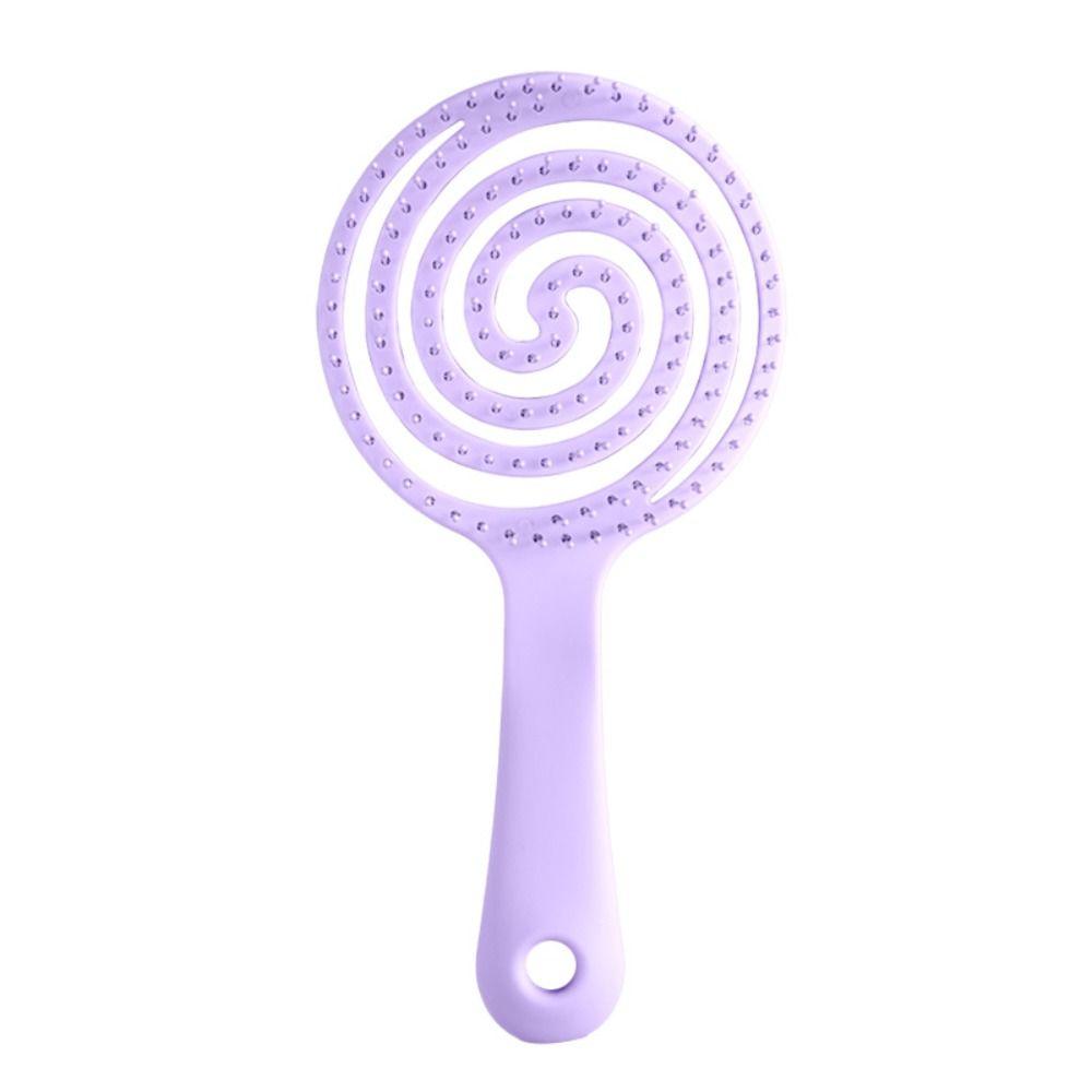 Hanging Hole Solid Color Hair Brush Mosquito Coil  Shape Scalp Massage Comb  Hair Accessories