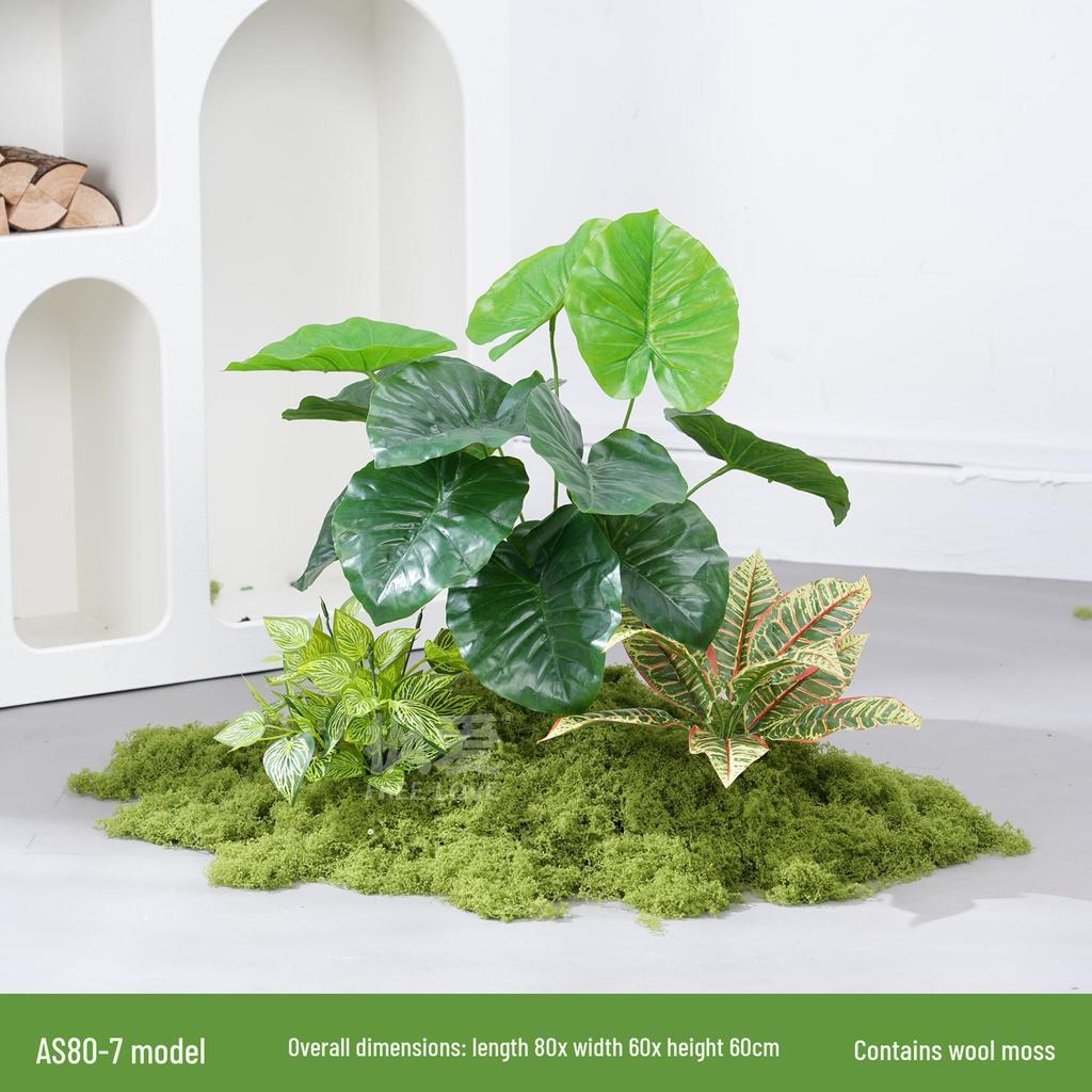 Luxury Faux Green Plant and Flower Decor - Indoor Moss and Grass Clusters for Elegant Landscaping.