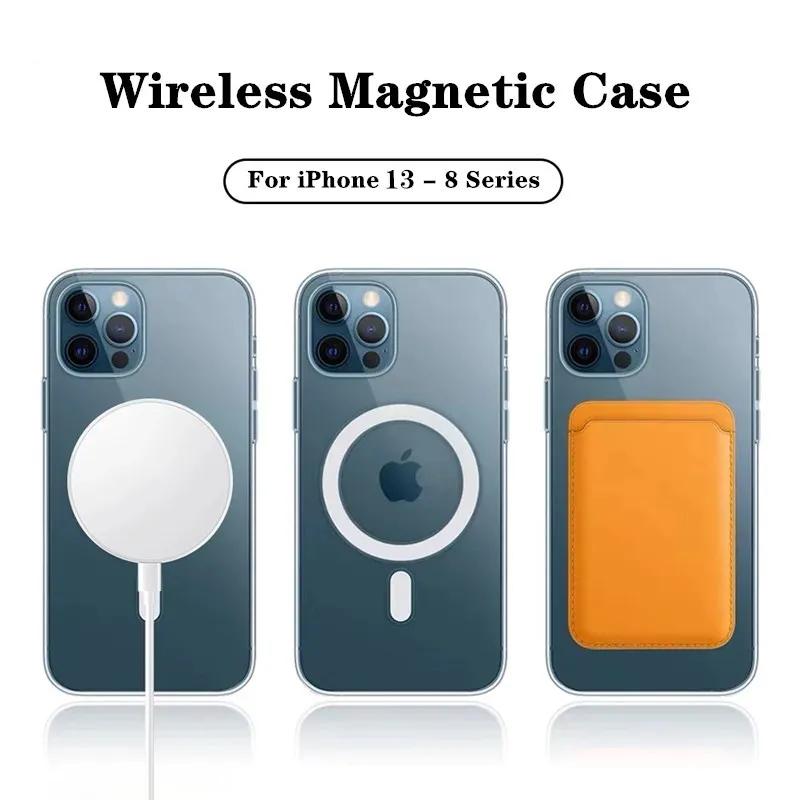 Strong Magnetic Card Holder Wallet Macsafe Case For For Iphone 16 1 14 13 12 Mini 11 Pro Max 7 8 X XS Mag Safe Clear Cover