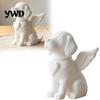Sympathy Gifts for Dog Lovers Angel Wing Memorial Statue, 3D Printed White Pet Figurine, Decorative Desktop Animal Sculpture Minimalist Puppy