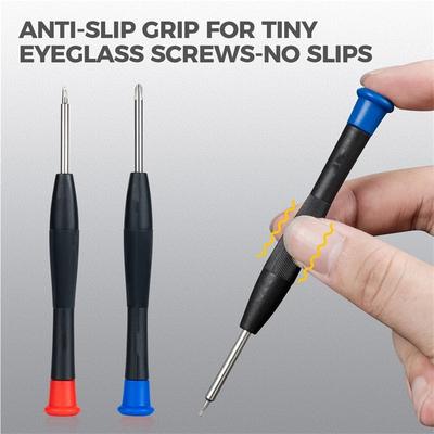 Magnetic Precision Eyeglass Repair Screwdriver Kit With Screwdriver Set Small Screw Box for Frameless Glasses Sunglasses