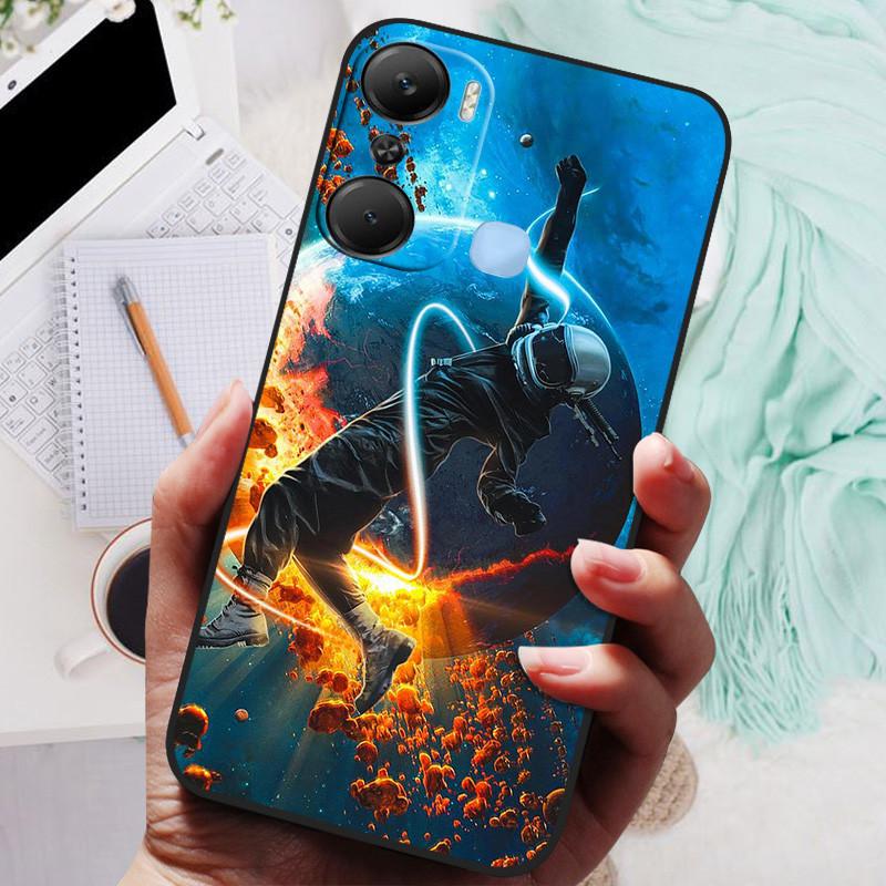 For Infinix Hot 12 Pro Case Black Cover Lion Wolf Silicone Soft Back Cases For Infinix Hot 12i Hot12 Pro / Hot 20 5G Case Shell