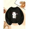 Kids Crewneck Sweatshirt, Cute Little Rabbit Animal Graphic Print, Soft Stylish Pullover Tops for Spring & Autumn