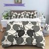 Border Collie Muster Bettwäsche Steppdecke Set Bettbezug Kissenbezug Heimdekoration Geburtstagsgeschenk (1 Bettbezug + 2 Kissenbezüge, ohne Füllung)