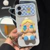 Three-dimensional Doll Mobile Phone Case, Cute Cartoon Flip Window Protective Case, Girl Anti-drop Soft Case with Lanyard