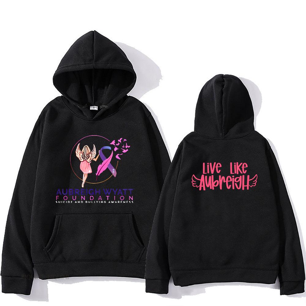 

Live Like Aubreigh Hoodie Cartoon Print Vintage Fleece Sweatshirt Long Sleeve Hooded Punk Clothing Sudaderas Anime Soft Hoody 3XL