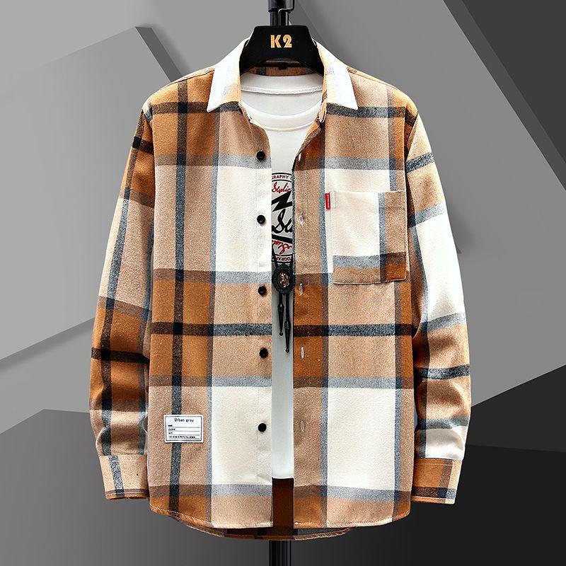 Camisas xadrez para homens Moda Roupas Camisas masculinas Roupas Harajuku Vintage Chegadas de primavera