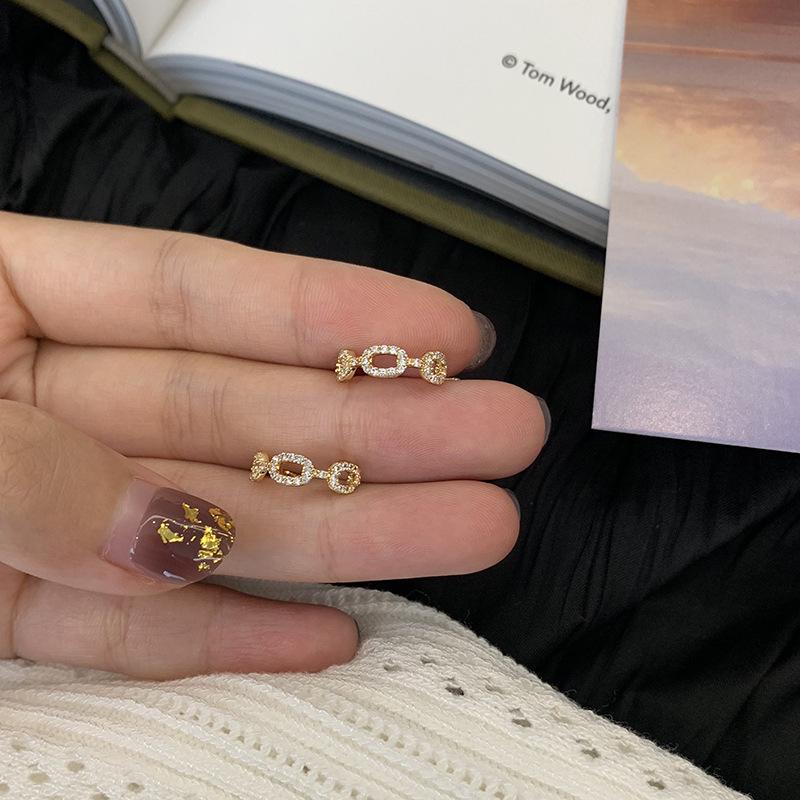 Korean Small Zircon Earbone Clip Cold Wind Adjustable Earclip No Earhole Design Earrings Women