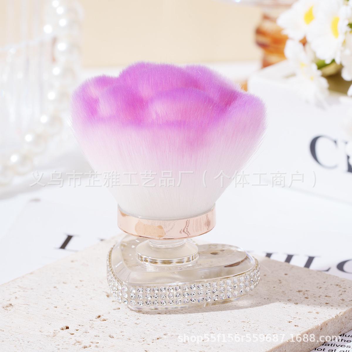 

Diamond-set high-end multi-functional single nail art dust loose powder foundation brush makeup blush brush beauty white