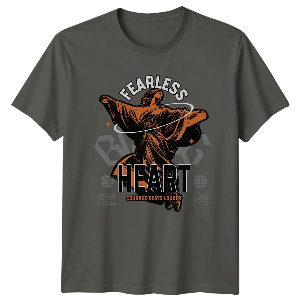 Fearless Heart Courage Beats Louder TShirt Motivational Streetwear Gift S