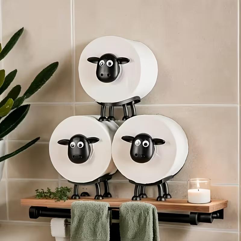 Cute Sheep Toilet Paper Holder Tissue Holder Hanging Bathroom Toilet Paper Holder Roll Paper Holder Towel Rack Stand Storage Rack