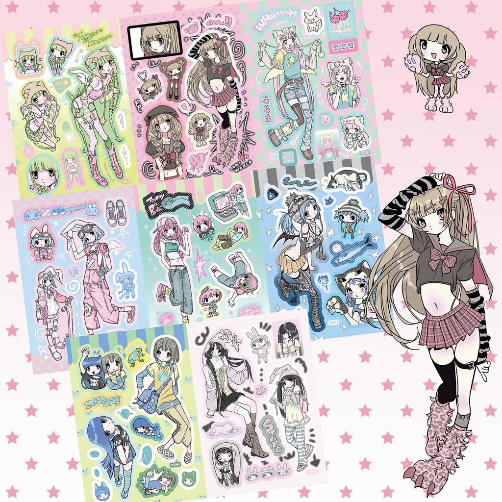 Domi Korean Style Sweet & Cool Girl Character Sticker Book – Creative Journal Stickers