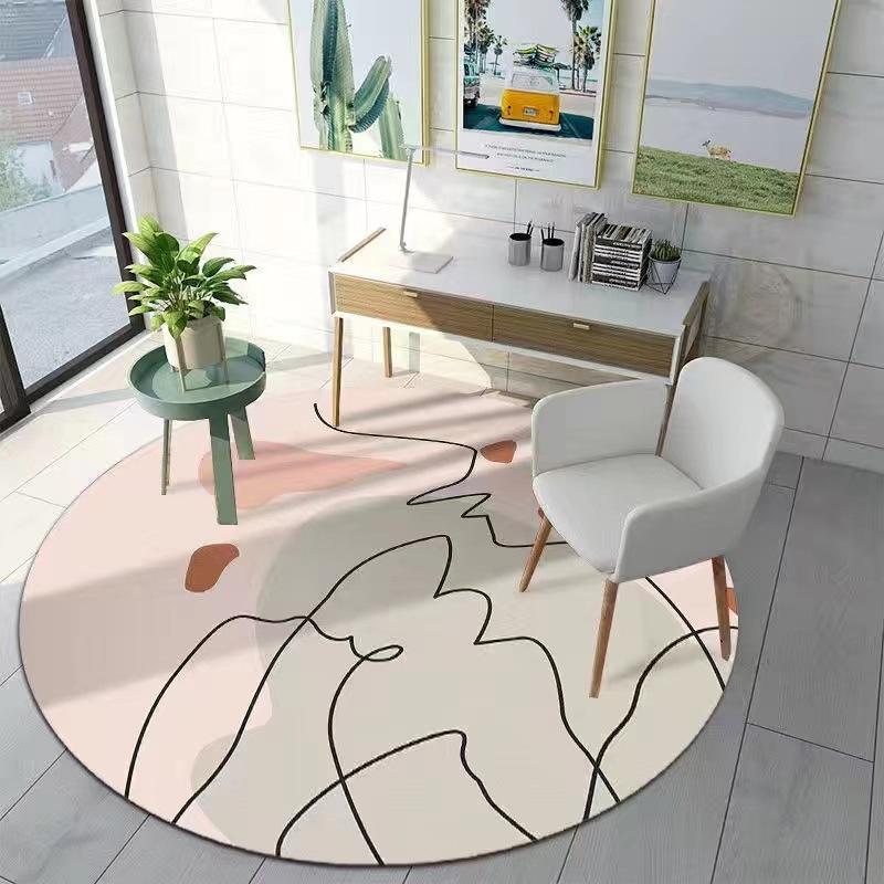 Colored geometric patterns printed patterns circular floor mats simple home decoration door mats floor mats