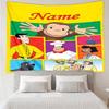 Custom Name Curious George Print Tapestry, Backdrop, Easy Setup, Ideal for Bedroom, Office & Living Room, with Aesthetic Wall Hanging Decor.
