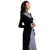 Gray Women's Autumn Two-Piece Set: High-End Cardigan and Bodycon Skirt, Elegant Lightly Mature Style