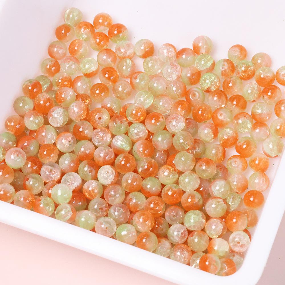 Yori 60 Piecess 10mm Dual Color Glass Loose Beads for Handmade DIY Bracelet Necklace Jewelry Making Supplies Decorative Beads