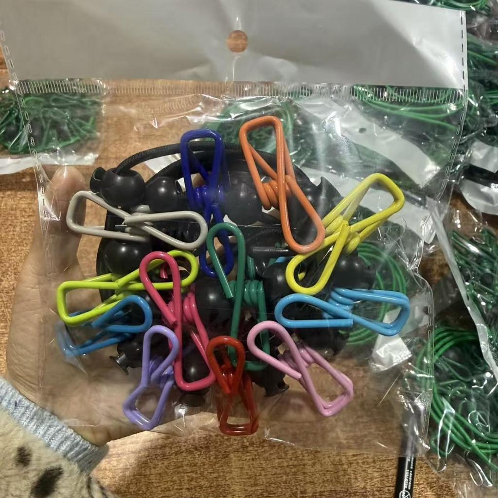 Portable Windproof Elastic Clothesline with Clips for Travel & Business Trips