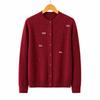 Women's Embroidered Knit Cardigan for Mature Ladies