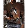 3D T-shirt Cool Trendy Men's Camouflage Hunting Animal Casual Horse Printed Short Sleeve