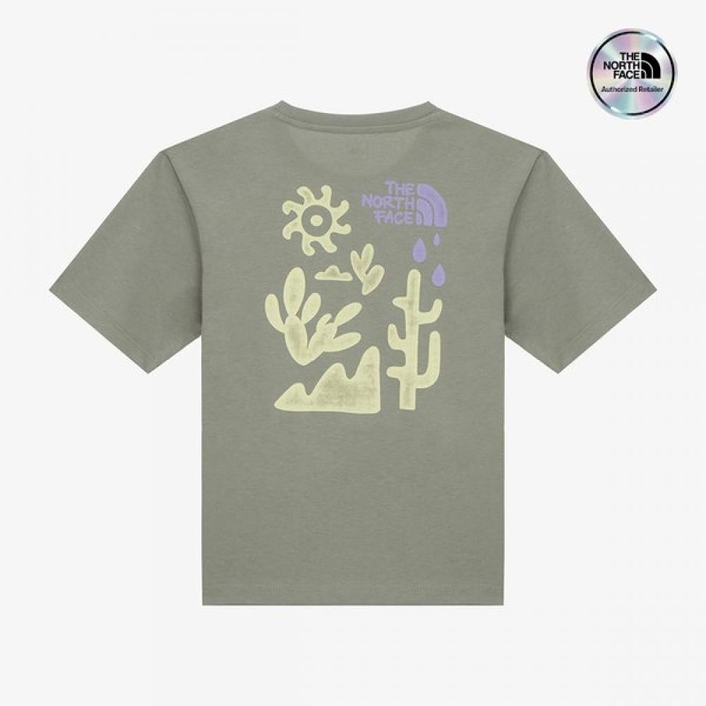 The North Face Kids Nature Glow Short Sleeve Round Tee Slate Khaki SLATE KHAKI/100