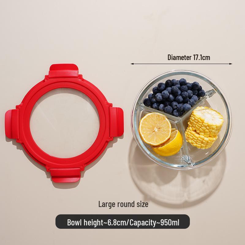 High Borosilicate Glass Lunch Box - Office Worker Bento Box with Fresh-Keeping Seal