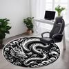 1PC Dragon Yin Yang Office Round Rug, Non Slip, Soft and Durable Office Rug for Interior Decoration, Perfect for Office