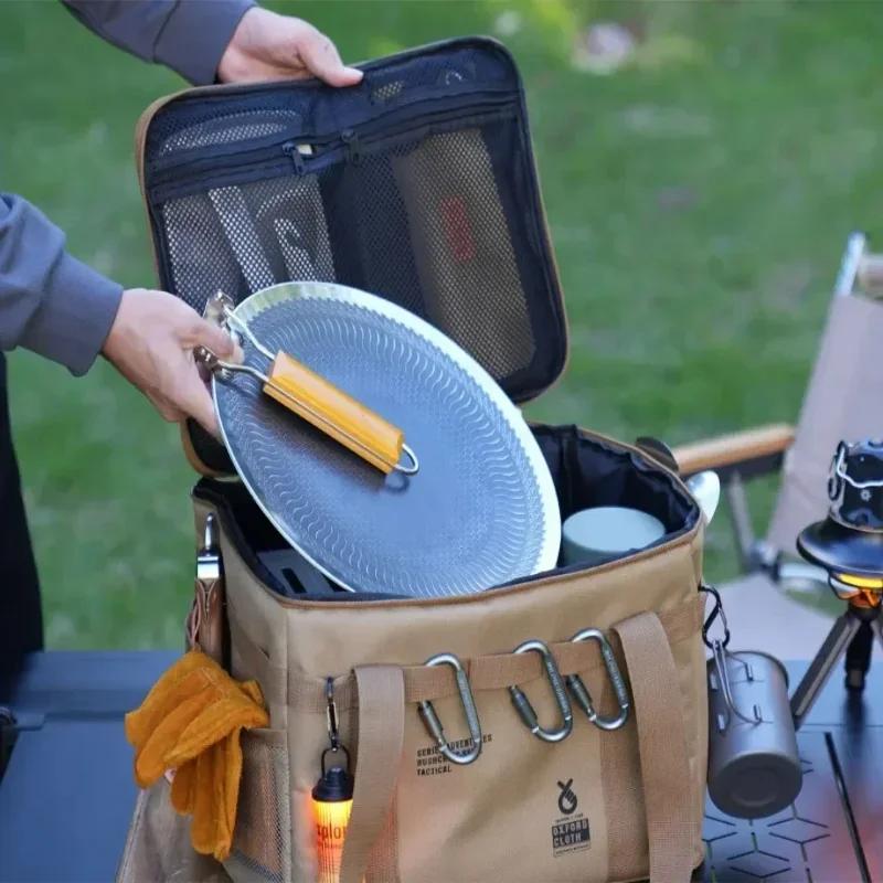 Insulated Waterproof 30L Tactical Camping Storage Bag Folding Storage Box For Picnic Tableware And Field Equipment Outdoor